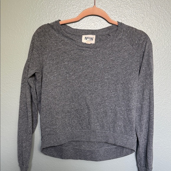 Nation LTD Tops - Nation LTD Charcoal cropped Gray Women's Sweatshirt
